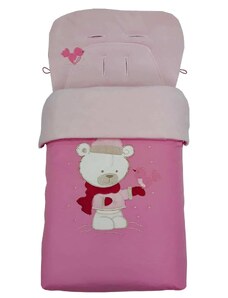 Ποδόσακος-Στρώμα καροτσιού Beboulino Bear Pink 60500970008