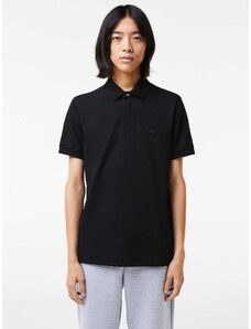 Lacoste Polo μπλούζα κανονική γραμμή μαύρο βαμβακερό