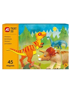 AS Company AS Magnet Box Δεινόσαυροι 45 Εκπαιδευτικοί Χάρτινοι Μαγνήτες Για 3+ Χρονών