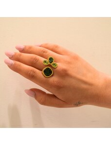 jewels4u Δαχτυλίδι με ζιργκον σε αποχρώσεις του πράσινου - JWLS11949