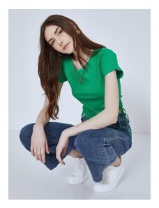 Celestino Μπλούζα με σούρες στο πλάι πρασινο για Γυναίκα