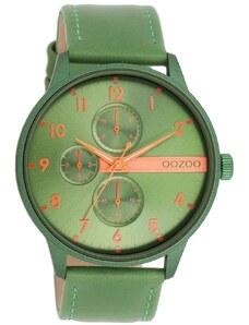OOZOO Timepieces - C11308, Green case with Green Leather Strap