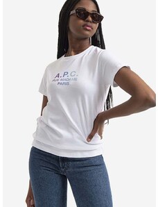 Βαμβακερό μπλουζάκι A.P.C. Jenny χρώμα: άσπρο