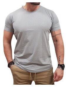 Rebase - 241-RTS-289 - Men's Row Edges T-Shirt - Ash Grey - Slim Fit - Μπλούζα Μακό