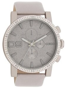 OOZOO Timepieces - C11311, Grey case with Grey Leather Strap