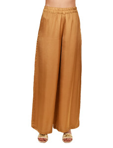 AGGEL KNITWEAR Aggel Satin Relaxed Fit Trousers-Gold