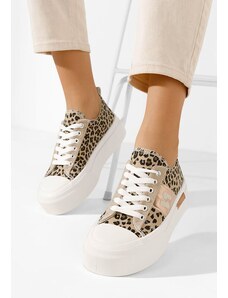 Zapatos Γυναικεία πανινα πλατφόρμες Kelia λεοπαρ