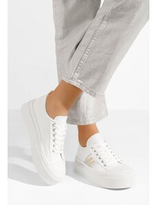 Zapatos Γυναικεία πανινα πλατφόρμες Kelia λευκά