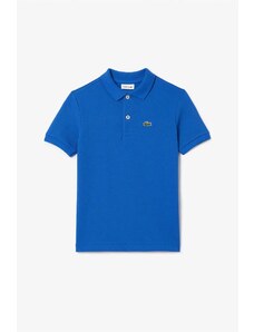 Lacoste παιδική μπλούζα πόλο μονόχρωμη με πικέ ύφανση και λογότυπο Regular Fit ΜΠΛΕ PJ2909-IXW