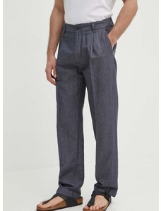 Παντελόνι Pepe Jeans RELAXED PLEATED LINEN PANTS χρώμα: γκρι, PM211700