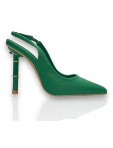 Famous Shoes Γυναικείες πράσινες εξώφτερνες γόβες