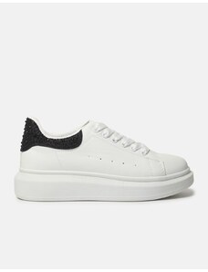 INSHOES Sneakers με λεπτομέρεια από strass Λευκό/Μαύρο