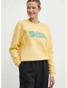 Βαμβακερή μπλούζα Fjallraven γυναικεία, χρώμα: κίτρινο, F84143