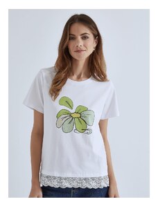 Celestino T-shirt με στάμπα λουλούδι πρασινο λευκο για Γυναίκα