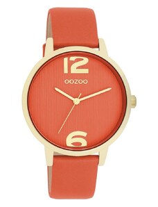 OOZOO Timepieces - C11341, Gold case with Red Leather Strap