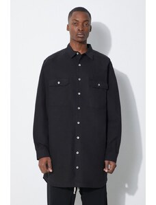 Βαμβακερό πουκάμισο Rick Owens Jumbo ανδρικό, χρώμα: μαύρο, DU01D1297.P.09