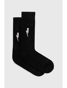 Κάλτσες Neil Barrett Bolt Cotton Skate Socks χρώμα: μαύρο, MY77116A-Y9400-524N