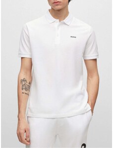 Hugo Polo μπλούζα Donos222 κανονική γραμμή λευκό βαμβακερό