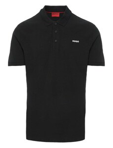 Hugo Polo μπλούζα Donos222 κανονική γραμμή μαύρο βαμβακερό