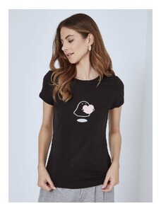Celestino T-shirt με strass στάμπα μαυρο για Γυναίκα