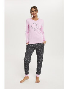Italian Fashion Antilia women's pyjamas, long sleeves, long legs - pink/print