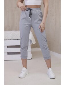 Kesi New Punto Trousers with Tie at the Waist - Grey