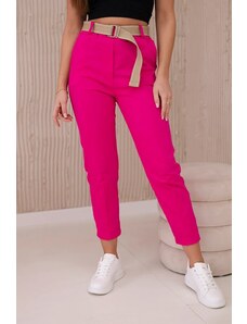 Kesi Fuchsia-coloured trousers with wide belt