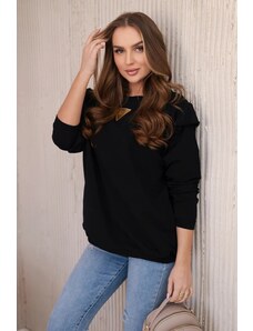 Kesi Cotton blouse with ruffles on the shoulders black