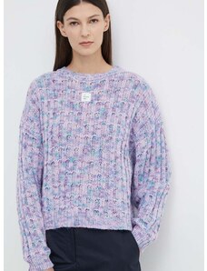 Μάλλινο πουλόβερ American Vintage PULL ML COL ROND γυναικείο, χρώμα: μοβ, POY18AE24