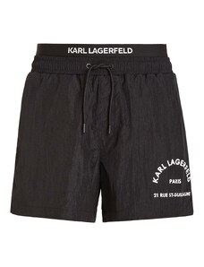KARL LAGERFELD M Μαγιο Short Boardshorts W/ Elastic 235M2201 999 black