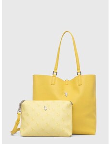 Τσάντα δυο όψεων U.S. Polo Assn. χρώμα: κίτρινο