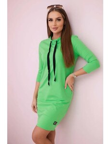 Kesi Dress with a tie at the neck light green