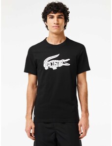Lacoste T-shirt κανονική γραμμή μαύρο βαμβακερό