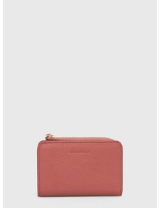 Δερμάτινο πορτοφόλι Coccinelle γυναικεία, χρώμα: ροζ