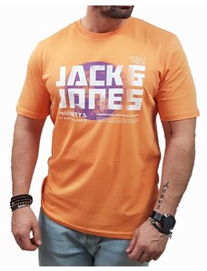 Jack&Jones - 12256170 - Jco Photo TEE SS Neck FST - Tangerine - T-shirt