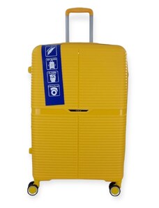 RCM Μεσαία Βαλίτσα Ταξιδιού Σκληρή Κίτρινο με 4 Ρόδες Ύψους 65εκ