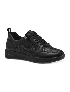 Tamaris Comfort Black Struct Γυναικεία Ανατομικά Δερμάτινα Sneakers Μαύρα (8-83701-42 008)