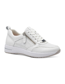 Tamaris Comfort White Struct Γυναικεία Ανατομικά Δερμάτινα Sneakers Λευκά (8-83701-42 106)