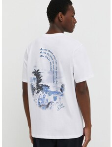 Βαμβακερό μπλουζάκι Les Deux ανδρικά, χρώμα: άσπρο