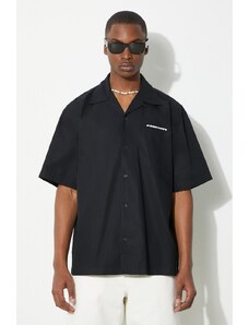 Βαμβακερό πουκάμισο Carhartt WIP S/S Link Script Shirt ανδρικό, χρώμα: μαύρο, I033026.0D2XX