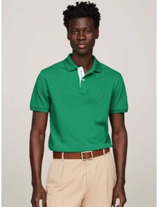 Tommy Hilfiger Polo μπλούζα κανονική γραμμή πράσινο βαμβακερό