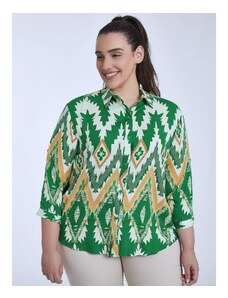 Celestino Εμπριμέ πουκάμισο με τρία τέταρτα μανίκι πρασινο για Γυναίκα