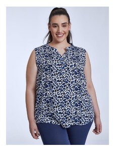 Celestino Αμάνικη μπλούζα σε animal print μπλε για Γυναίκα