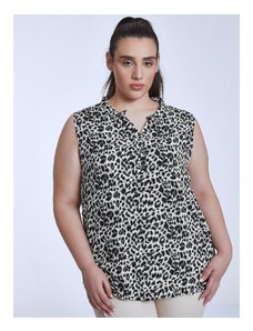 Celestino Αμάνικη μπλούζα σε animal print μαυρο για Γυναίκα