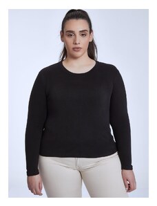 Celestino Μονόχρωμη μπλούζα με απαλή υφή μαυρο για Γυναίκα