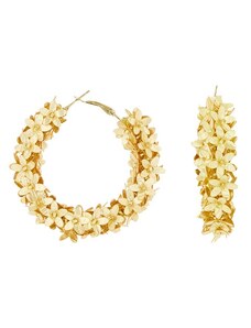 PerfectDress.gr vintage '60s σκουλαρίκια κρίκοι flowers σε χρυσό