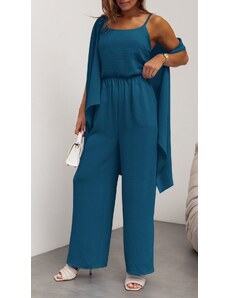 Owtwo Σετ παντελόνα με γιλέκο & μπλούζα με ρυθμιζόμενη τιράντα - Coral Blue (Πετρολ)