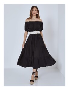 Celestino Φόρεμα με ελαστική λαιμόκοψη μαυρο για Γυναίκα