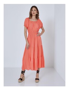 Celestino Φόρεμα με ελαστική λαιμόκοψη κοραλι για Γυναίκα
