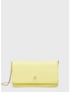 Τσάντα Tommy Hilfiger χρώμα: κίτρινο, AW0AW16109